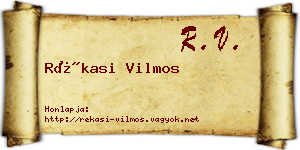 Rékasi Vilmos névjegykártya